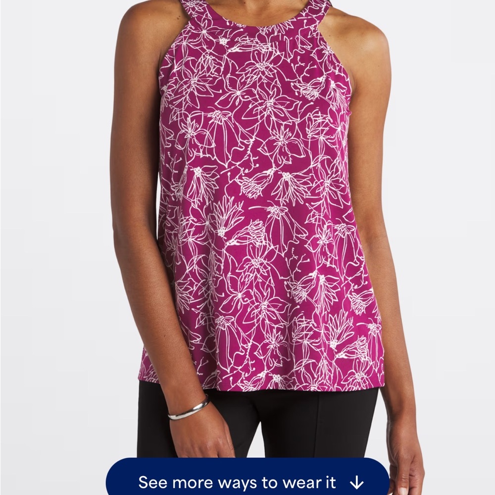 Fortune Ivy Floral Print Sleeveless Top - Purple